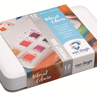 Набор акварельных красок Royal Talens Van Gogh "Vibrant Colours" (12 кювет+кисть в пласт. упаковке)