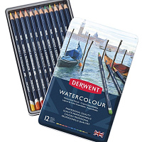 Набор акварельных карандашей Derwent Watercolour 12 цветов в металлической упаковке