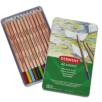 Набор акварельных карандашей Derwent Academy (12 цветов в металлической упаковке)
