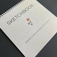 Скетчбук для маркеров и графики  (210х210 мм, 20 листов 160г/м2, мягкая обложка, на пружине)