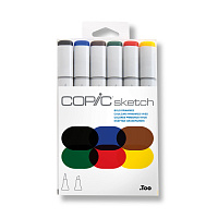 Набор маркеров COPIC SKETCH основные цвета насыщенные 6 штук в пластиковой упаковке