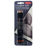 Набор чернографитных карандашей Derwent Graphic Soft (4 штуки в блистере)