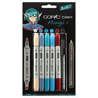 Набор маркеров Copic Ciao Manga 2, 5 маркеров + мультилинер 0.3мм в блистере