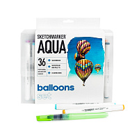 SKETCHMARKER AQUA Color: 36 BALLOONS (36 markers + waterbrush + coloring book + blending pallete)