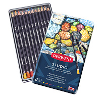 Набор цветных карандашей Derwent Studio (12 цветов в металлической упаковке)