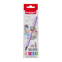 Набор капиллярных ручек Bruynzeel Teen Pastel (линер 0.4мм) 6 цветов