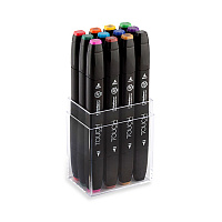 Набор  маркеров  TOUCH TWIN 12 штук (основные цвета) в пластиковой упаковке