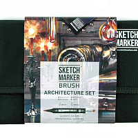 Набор маркеров SKETCHMARKER BRUSH 24 Architecture Set - Архитектура (24 маркера + сумка органайзер)