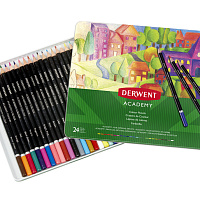 Набор цветных карандашей Derwent Academy (24 цвета в металлической упаковке)