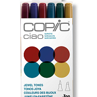 Набор маркеров Copic Ciao Jewel Tones 6 маркеров в пластиковой упаковке
