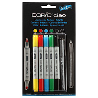 Набор маркеров Copic Ciao Brights 5 маркеров + мультилинер 0.3мм в блистере