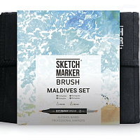Набор маркеров SKETCHMARKER BRUSH 36 Maldives set - Мальдивы (36 маркеров + сумка органайзер)