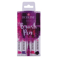 Набор акварельных маркеров Ecoline Brush Pen Фиолетовые 5 штук в пластиковой упаковке