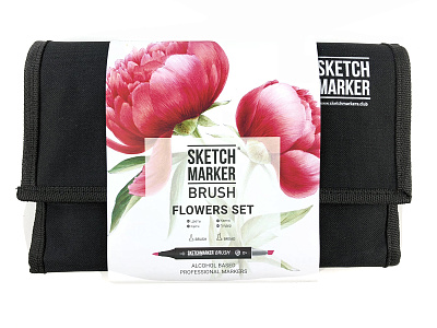 Набор маркеров SKETCHMARKER BRUSH 24 Flowers Set - Цветы (24 маркера + сумка органайзер)