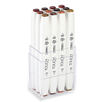 Набор  маркеров  TOUCH TWIN ShinHan  brush 12 штук (древесные цвета) в пластиковой упаковке