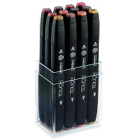 Набор  маркеров  TOUCH TWIN ShinHan 12 штук (древесные цвета) в пластиковой упаковке
