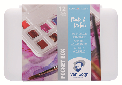 Набор акварельных красок Royal Talens Van Gogh "Pinks&Violets" (12 кювет+кисть в пластик. упаковке)